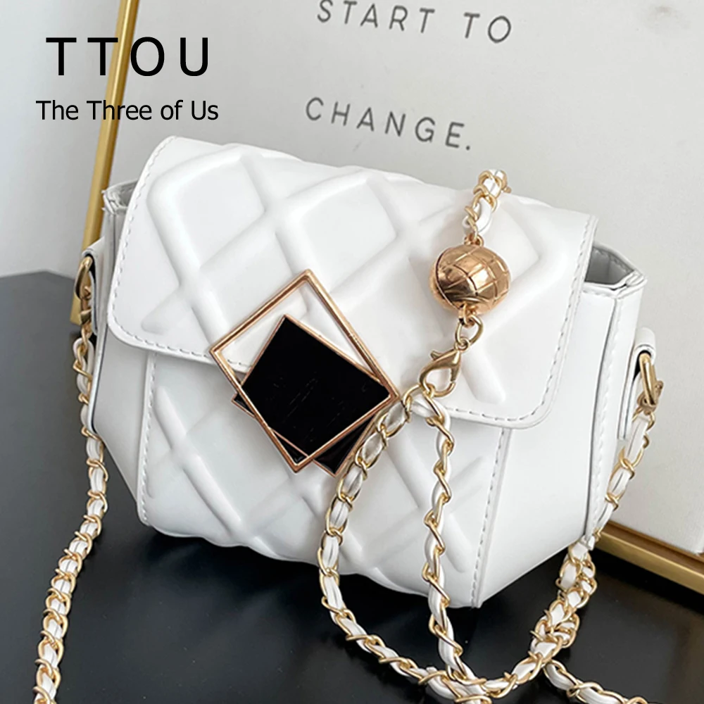 

Small Lingge Pattern PU Leather Crossbody Bag for Women 2021 Autumn Trendy Fashion Ladies Shoulder Bag Simple Female Handbag