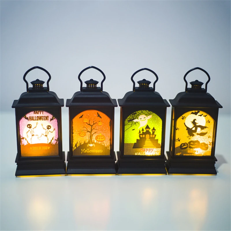 Хэллоуин украшение светодиодный ночник подвесное жуткая Тыква расписной фонарь