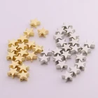 200 шт.лот 6*6 мм Внутреннее отверстие 1 мм CCB золотистые и Серебристые разделительные бусины со звездами бусины для изготовления ювелирных изделий своими руками бусины с Шармами