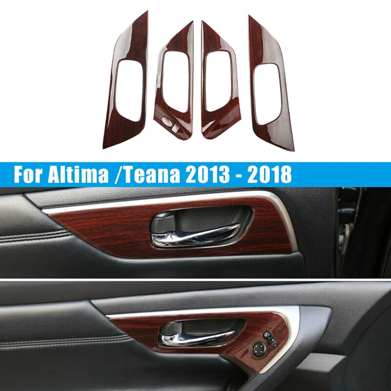 

Wood Grain Interior Inner Door Handle Cover Trim Panel Strip Decoration for Nissan Altima / Teana 2013 - 2018 LHD