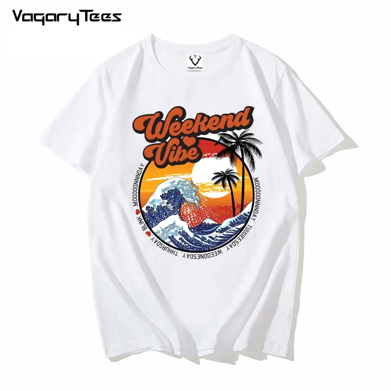 

VagaryTees новейшая Мужская забавная Футболка Harajuku weekend vibe с принтом Harajuku унисекс уличная футболка в стиле хип-хоп