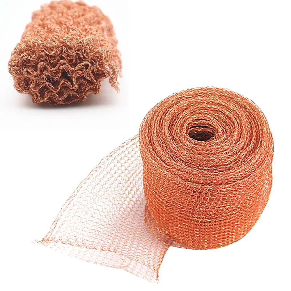 

1 Roll 1M Copper Mesh Knitting Net Gap Blocker for Hole Block Rat Rodent Control Bat Pest Filter Block Control (Copper)