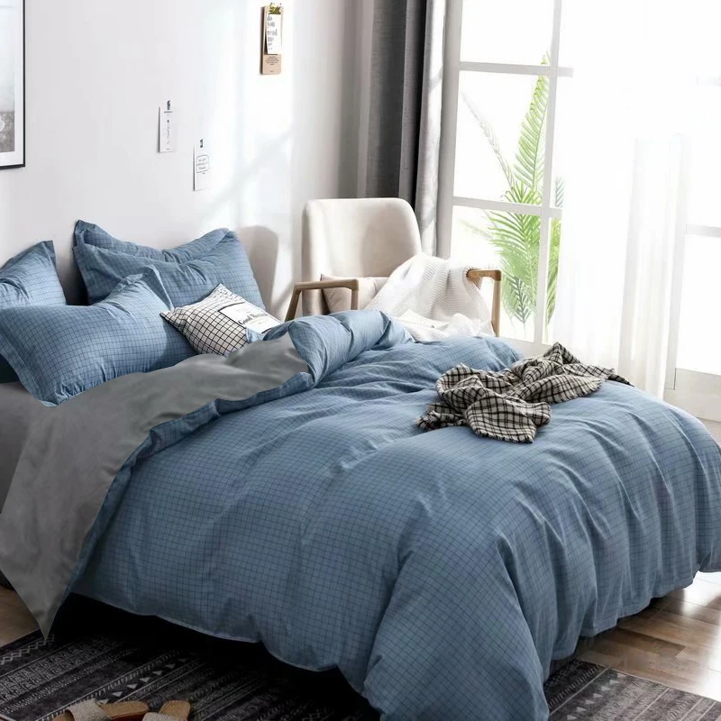 Классический Комплект постельного белья AB сторона сплошной цвет постельное