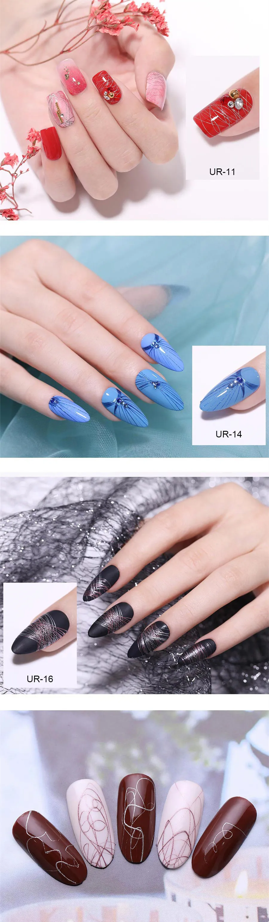UR SUGAR Spider Nail Gel Web Painting Wire Drawing Gel Polish Varnish UV Gel Elastic Line Creative DIY Soak Off Gel For Nail Art