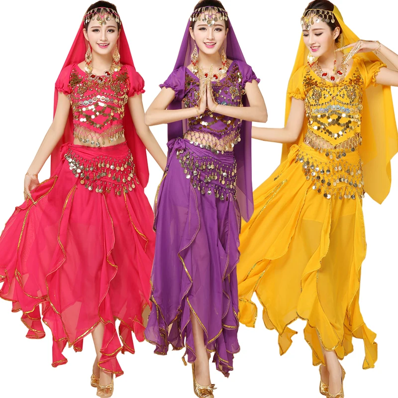 Топ + штаны пояс вуаль женские бальные костюмы для танца живота Одежда танцев