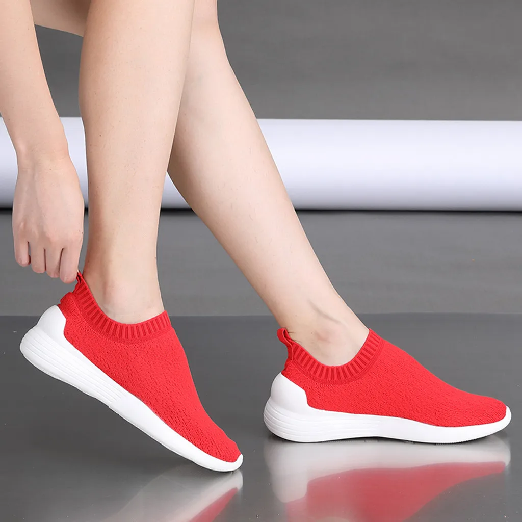 Женские кроссовки Модные Повседневные Дышащие легкие спортивные без застежки