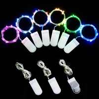 2m 20 led copper wire string button battery light string for glass craft bottle wedding decoration christmas string