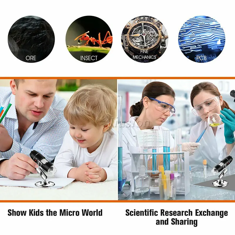 40X-1000X Magnifier 8 LED Microscope Digital Mini Camera Handheld USB Video Endoscope Micro Cam School Numerique Electronique |