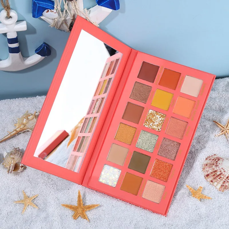 Коралловый оранжевый 18 цветов Палитра теней для век долговечные водостойкие