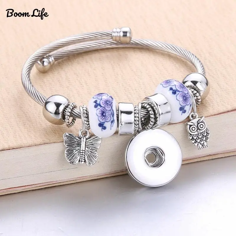 Трендовые эластичные металлические бусины кнопки для браслета браслеты