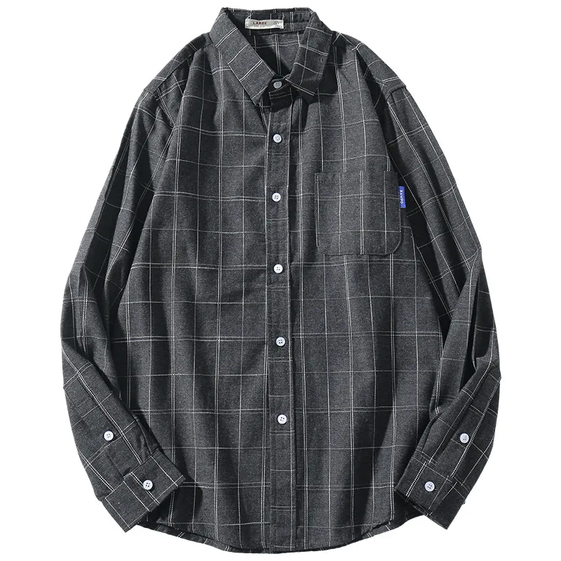 Spring Autumn Plaid Shirt Men Male Casual Long Sleeve Shirt High Quality Men's Clothing Shirts Loose Casual Tops Shirts for Men