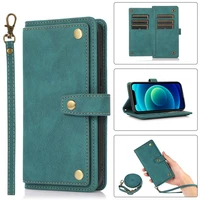 luxury leather case for iphone11 13 12promax mini xsmax 6 6s 7 8 plus se 2020 wallet flip card strap protective phone bags cover