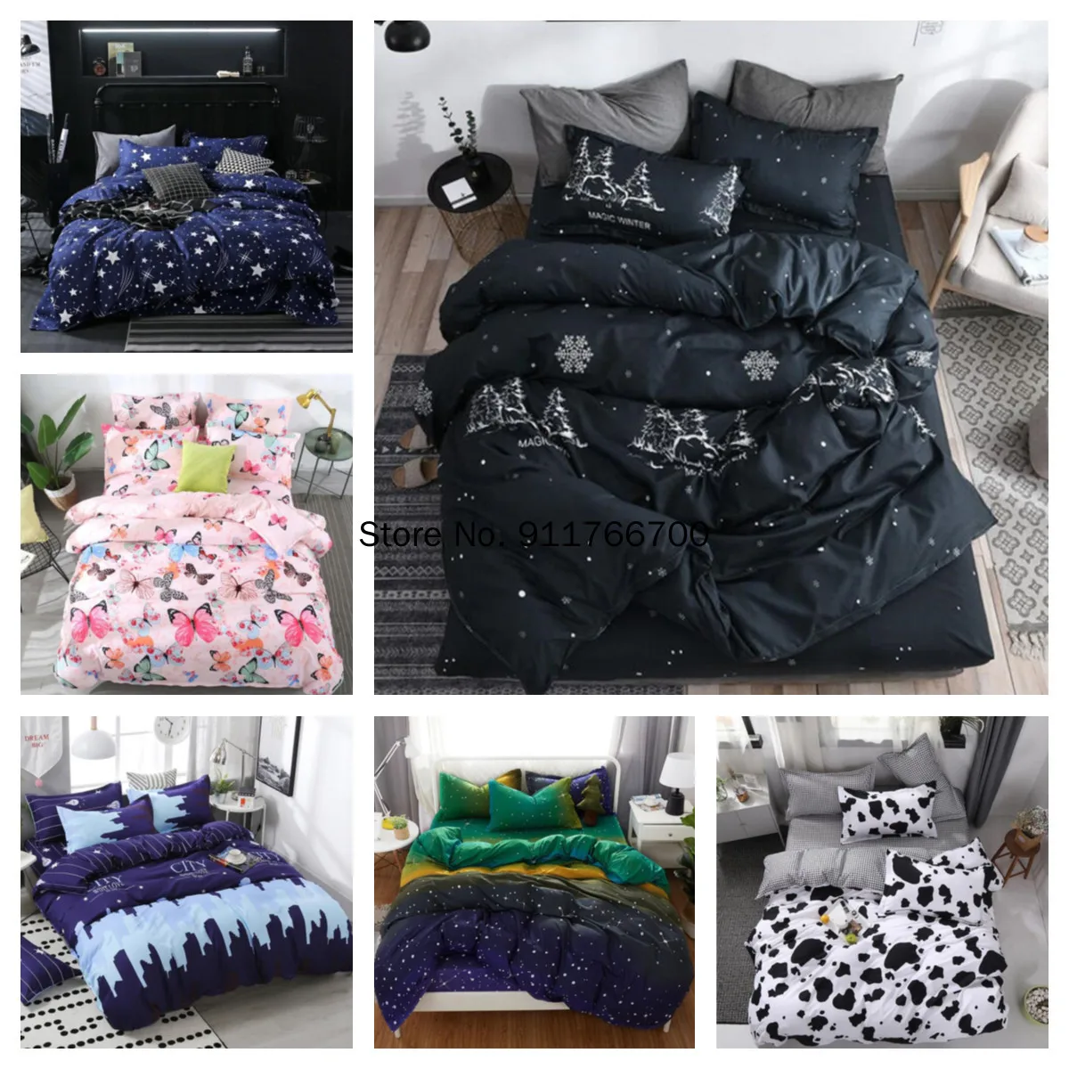 Комплект постельного белья Star Blue из 4 предметов с рисунком мультфильма