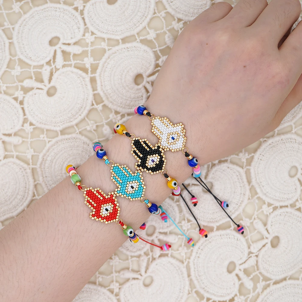 Go2boho Фатима браслет на руку “Хамса” для женщин Турецкий Дурной глаз браслеты