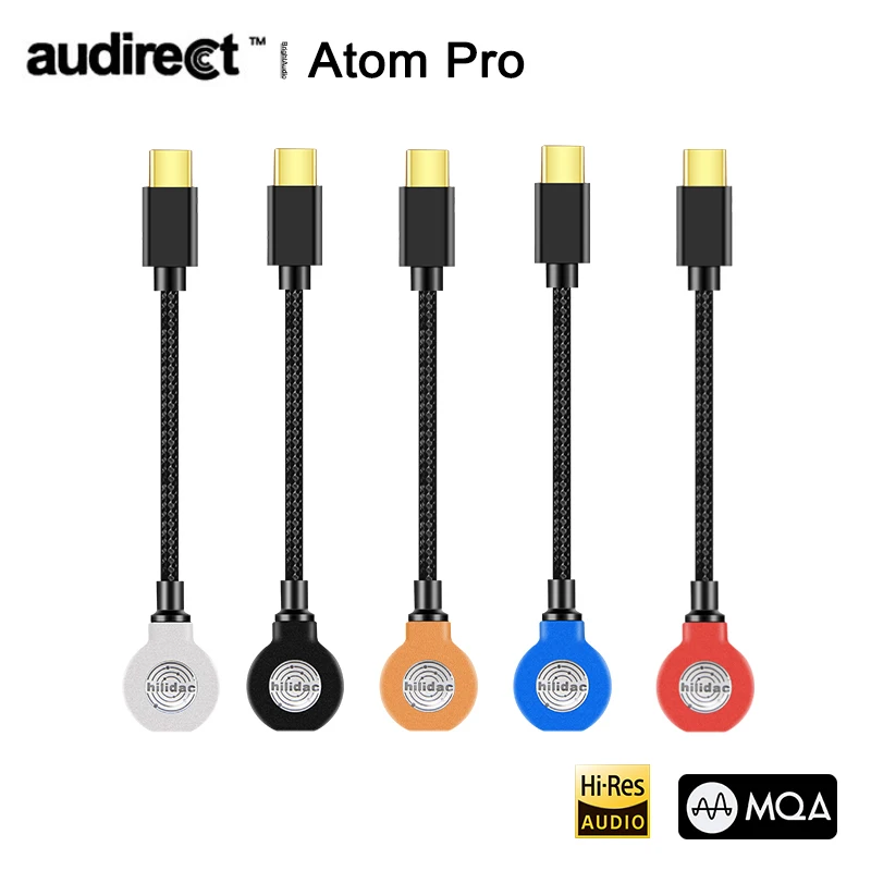 Hilidac Audirect Atom Pro MQA ESS9281C USB кабель DAC усилитель для наушников Lightning/TYPE C до 3 5 м аудио Ios