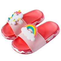 2021 summer childrens slippers for boys girls shoes unicorn pvc flip flops baby non slip beach sandals kids home bathroom
