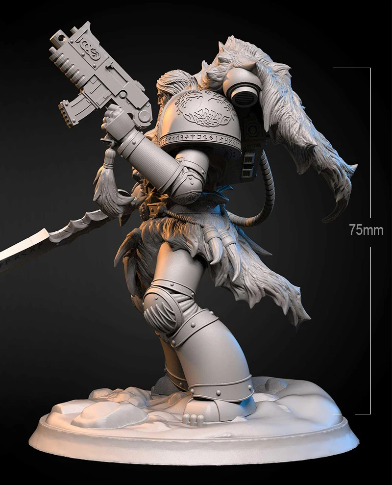 

1/24 75mm Resin Model Figure Kits Space Wolf Unpainted No Color RW-320