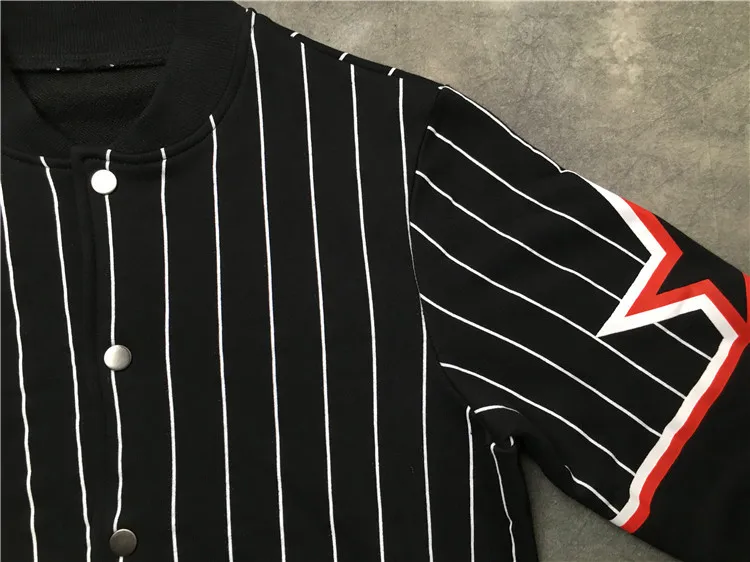 

New 2021 Men Rib Sleeve Embroidery Stars Classic Striped High couple Baseball Coats & Jackets Abstract digital coat Motor #H37