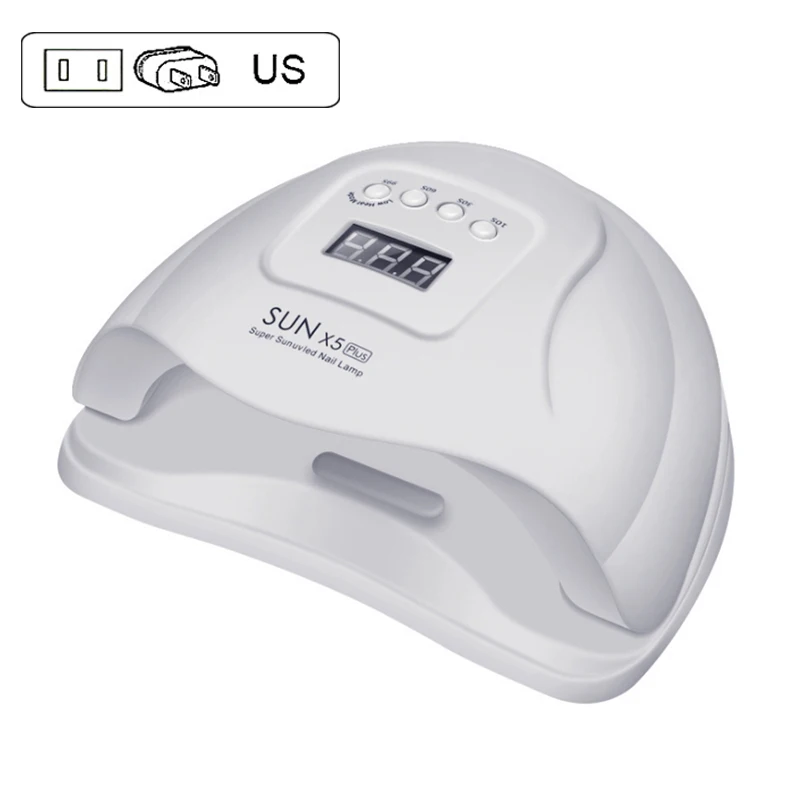 White US Plug 80 Вт Светодиодный УФ-лампы для ногтей 36 светодиодный s для ногтей сушилка для рук УФ-гель для ногтей с Сенсор таймер ЖК-дисплей Дисплей 30/60/90s SUNX5 плюс - Цвет: White US Plug