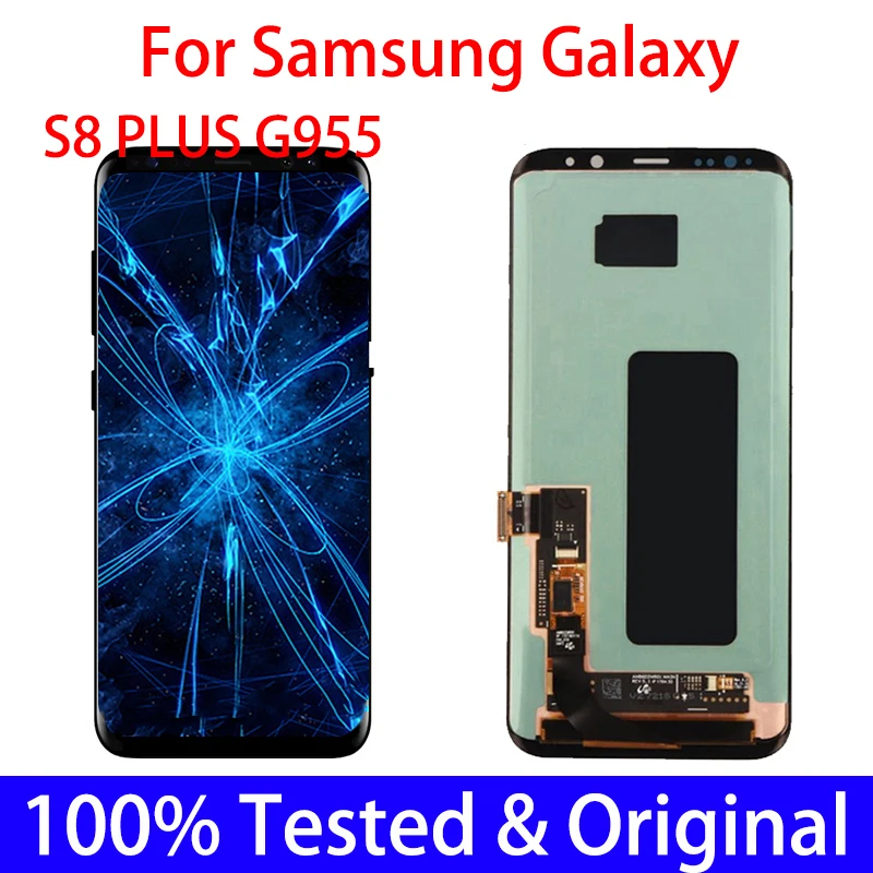 

100% Original Amoled For Samsung Galaxy S8Plus S8+ Full LCD S8 Plus G955 G955F Touch Screen Repair parts Display with frame