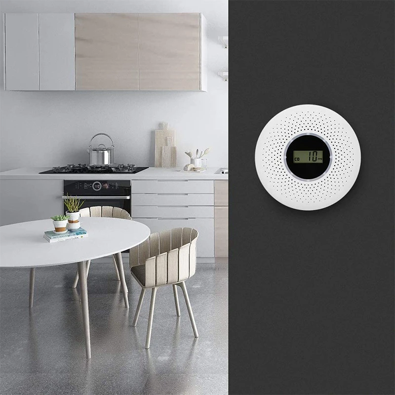 Комбинированный Детектор угарного газа и дыма работающий от батареи со