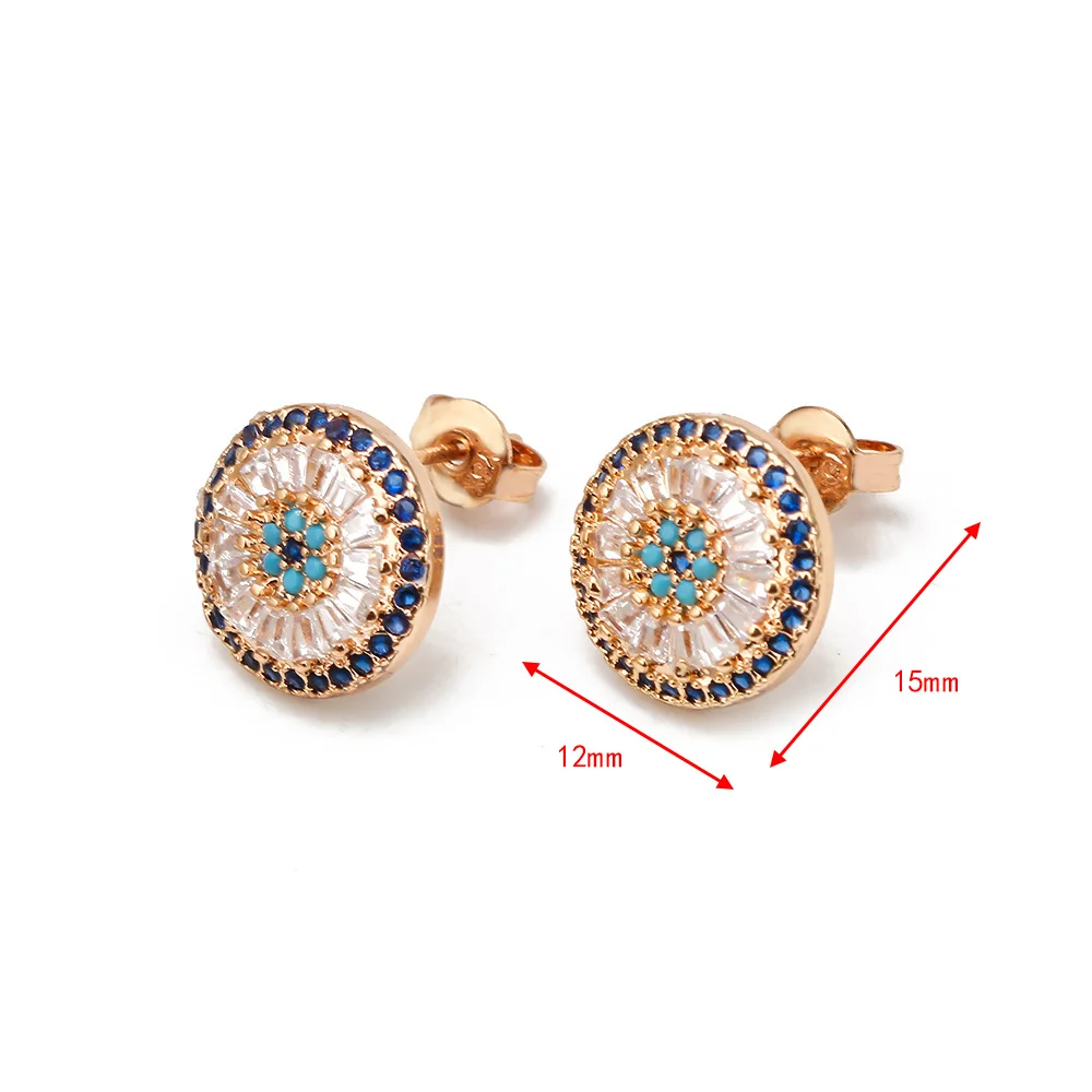 

Wish Card Micro inlay Earrings Stud Fashion Rhinestone Sun Flower Geometric Copper Earrings for Women Girls Jewelry Gifts BD438