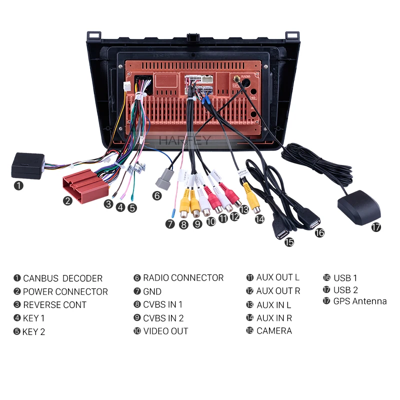 Автомагнитола Harfey 2din с GPS-навигацией 4 ядра Android 9 1 для Mazda 6 Rui wing 2008 2009 2010 2011-2014