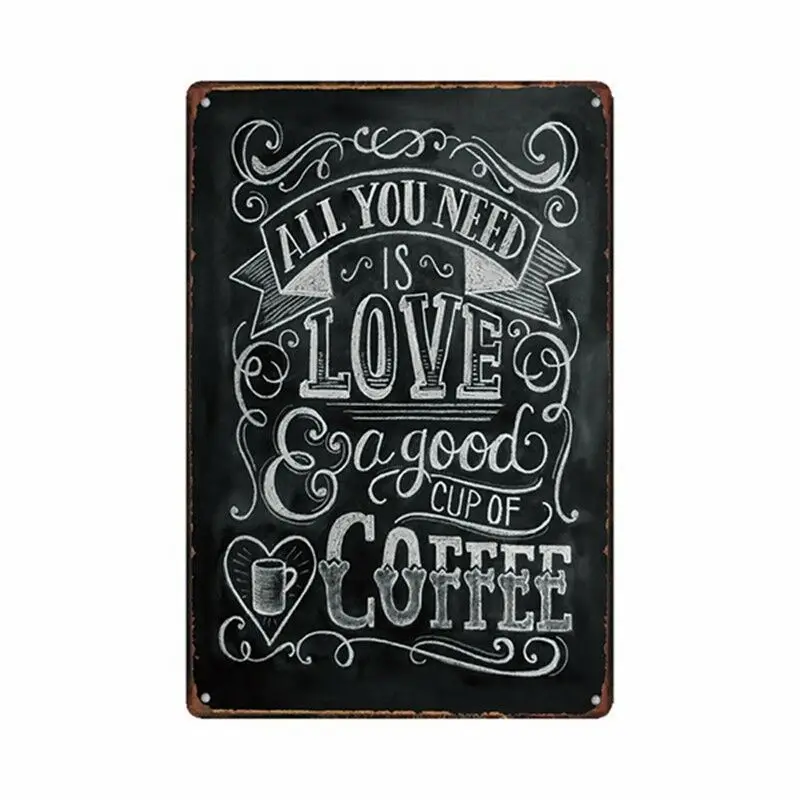 

Metal Tin Sign all you need is love Decor Bar Pub Vintage Retro Cafe ART