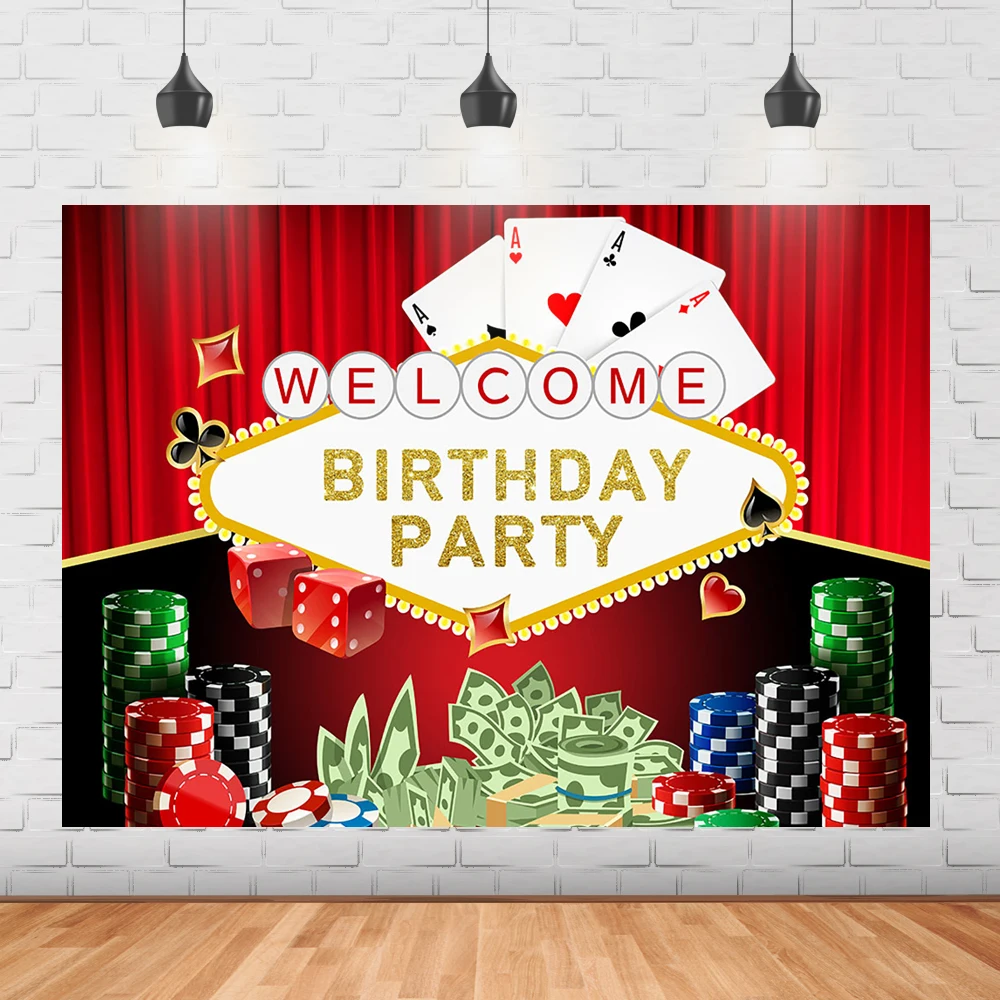 

Фон для дня рождения казино Добро пожаловать в Лас Вегас товары для дня рождения покер чипы деньги день рождения Декор для фона