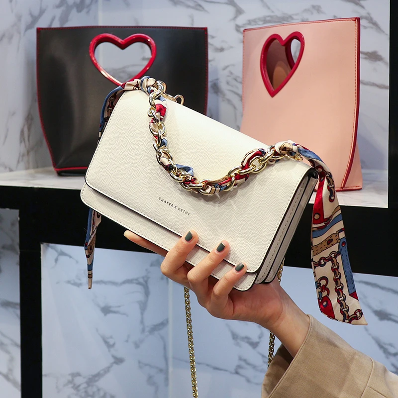 

2020 New Fashion Messenger Shoulder Bag Silk Scarf Chain Bag Famous Design High Quality Women Purse and Handbags Sac A Main