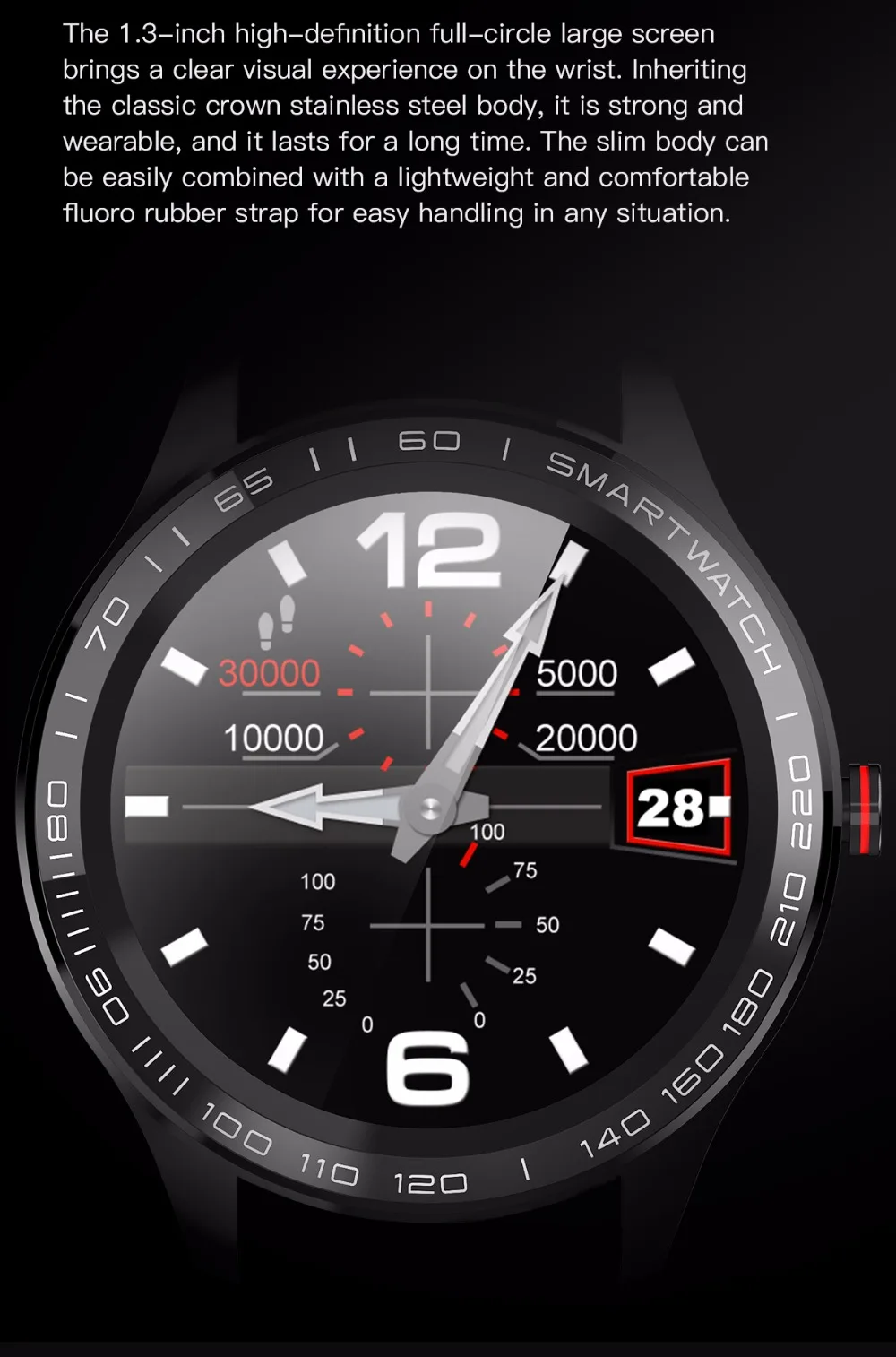 L9 ЭКГ Смарт часы для мужчин Полный Круглый мультисенсорный Smartwatch ip68водонепроницаемый спортивные часы для мужчин Bluetooth напоминание/Музыка