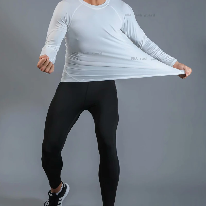 Мужское однотонное термобелье компрессионная одежда Рашгард Мужская