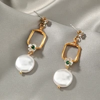korean flower irregular imitation pearl drop earrings for women pendientes elegant bijoux femme jewelry wholesale