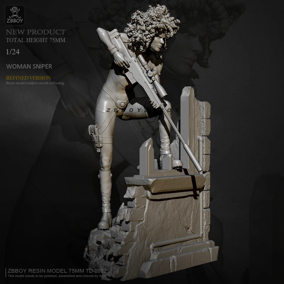 

H75mm 1/24 Смола Модель комплекты рисунок бесцветный и самодельный TD-2682