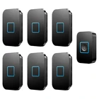 Беспроводной дверной звонок для дома, водонепроницаемый, 1 кнопка, 6 приемников, 300 м, пульт дистанционного управления, US, EU, UK, AU Plug, домашнее светодиодное освещение, дверной звонок
