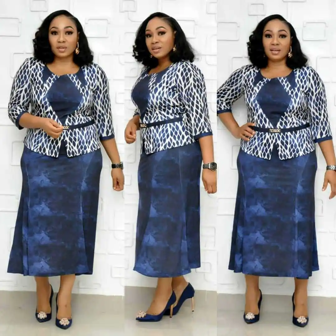 Платье для матери с Африканским принтом осенне зимнее платье рукавом 3/4 из двух