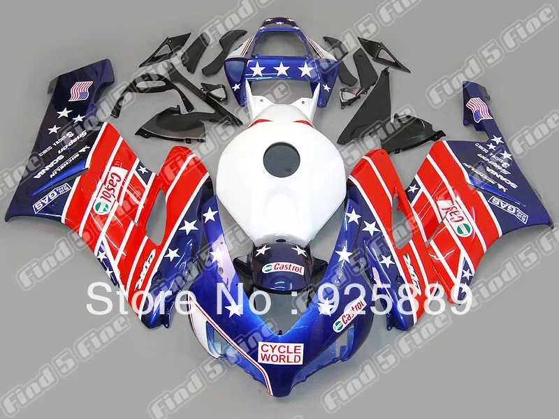 

Injection white stars red blue for HONDA CBR1000RR 04 05 CBR1000 04-05 CBR 1000RR 2004-2005 1000 RR 2004 2005 ABS fairing kit