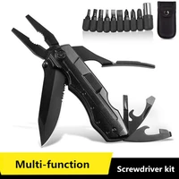 pliers multitool folding pocket camping outdoor survival hunting screwdriver kit bits knife bottle opener hand tools
