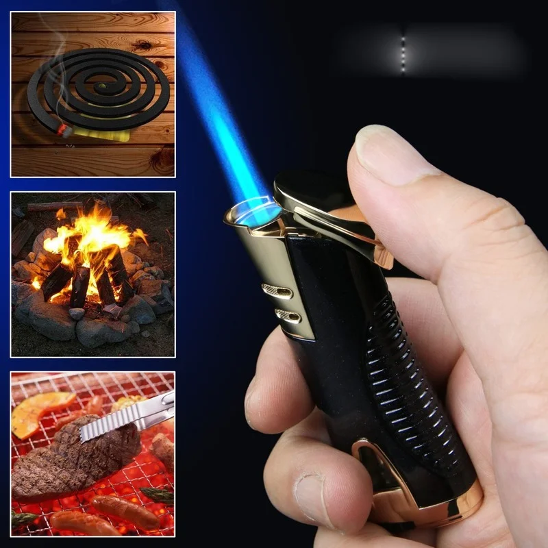 

Jet Turbo Gas Lighter Square Side Slip Wheel Mini Lighters Firestone Loud Metal Cigar Smoking Lighters Cigarettes Accessories