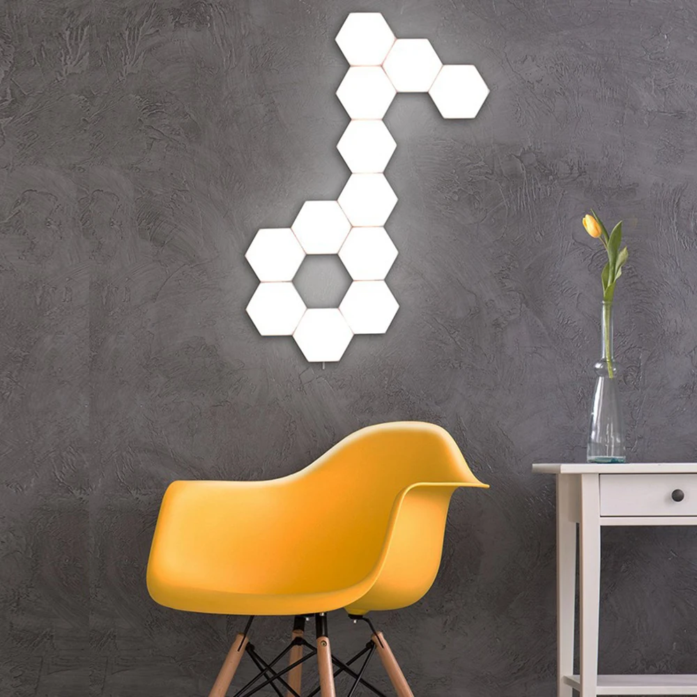 Quantum lamp LED Touch Sensing Night Light Magnetic Hexagons Creative Home Living Room Decoration Wall Lampara Free Shipping