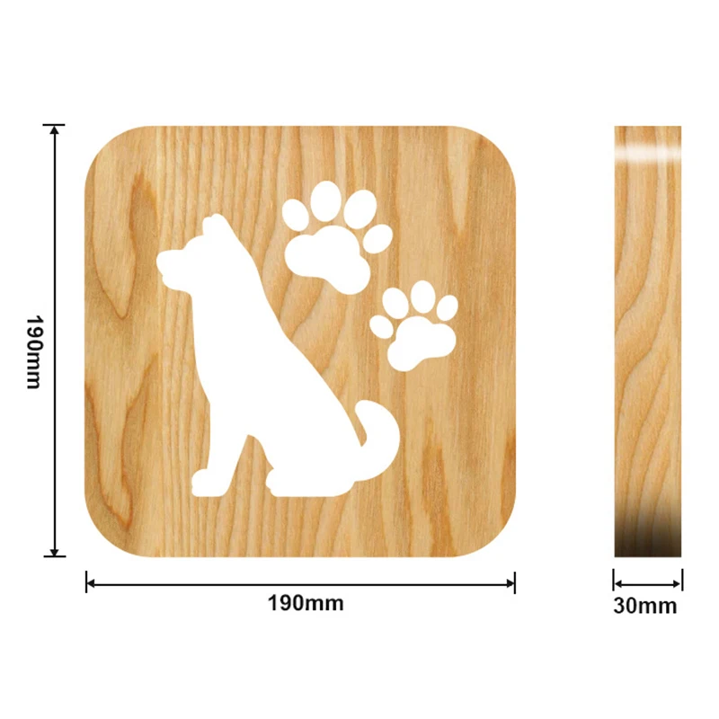 Экономичный светодиодный светильник в форме собачьей лапы деревянная резьба