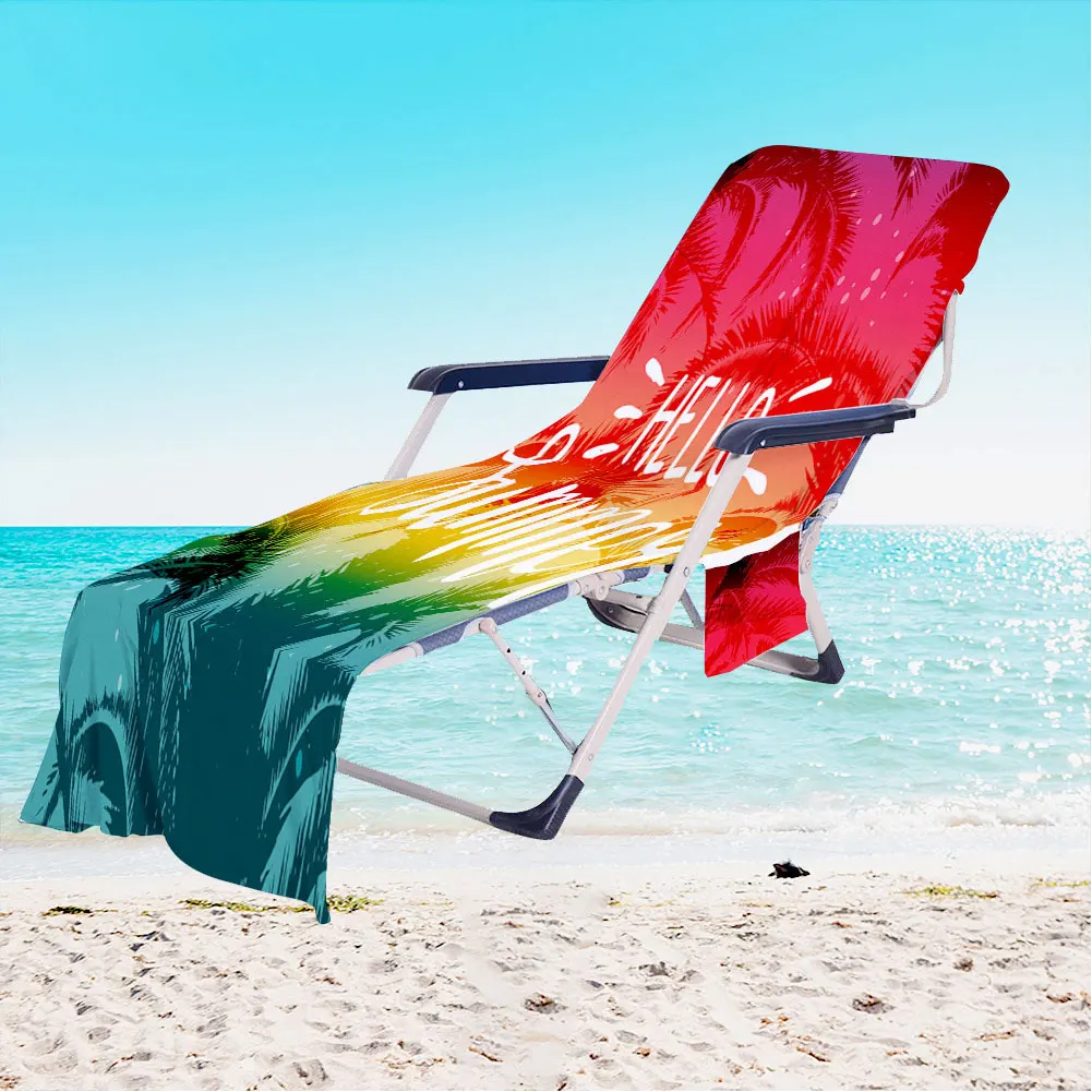 

Beach Lounger Towel Pool Chair Cover Summer Cool Sun Lounger Mate Microfiber Towel Sunbath Lazy Lounger Chair Mat With Pockets