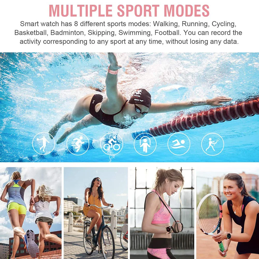 

Waterproof Smart Watch Fitness Tracker with Heart Rate Blood Pressure Sleep Calorie Monitor Pedometer Sport Smartwatch New