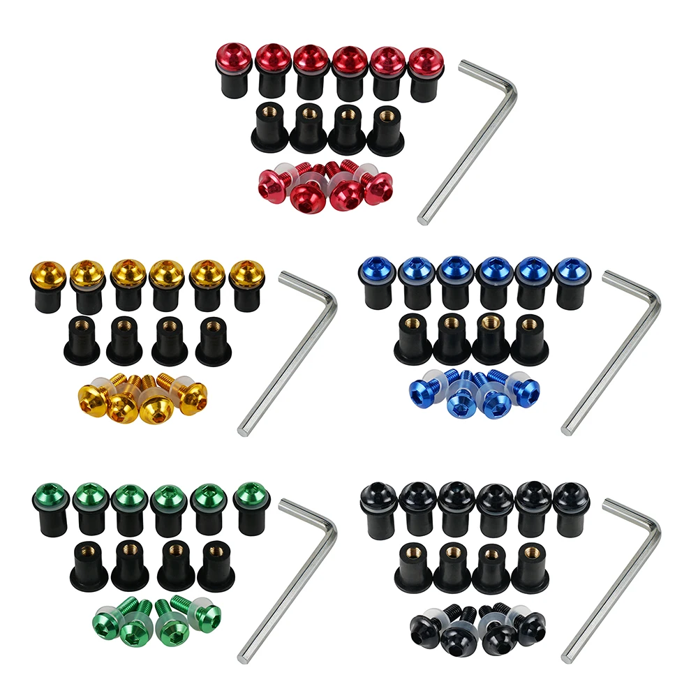 

10 PCS M5*15mm Motorcycle Windscreen Bolts Kit Screw Wellnut For Yamaha Suzuki Kawasaki Z750/S Z1000 ER-6N/F ER-5