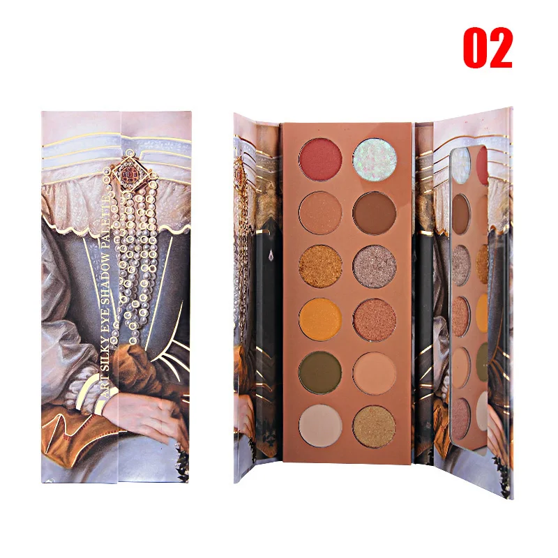 Лучшие 12 цветов Тени для век Палитра Водонепроницаемый матовый блеск масляной
