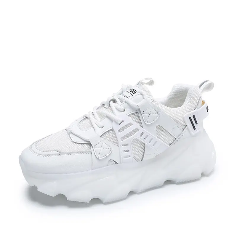 

First Layer Cowhide Dad Shoes Women's Women's New Shoes for Spring Low-Top Casual Shoes Popcorn Bottom Women's Sneakers