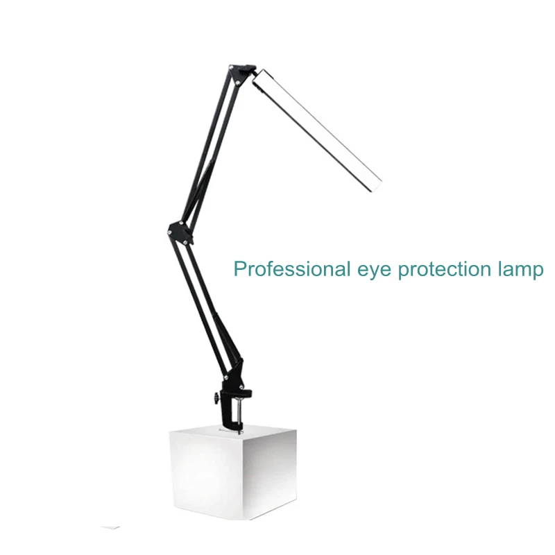 

2021Desk Lamp Clip on Light Clamp Long Arm Dimming Table Lamp 3 Colors For Living Room Reading And ComputersLED Folding Metal