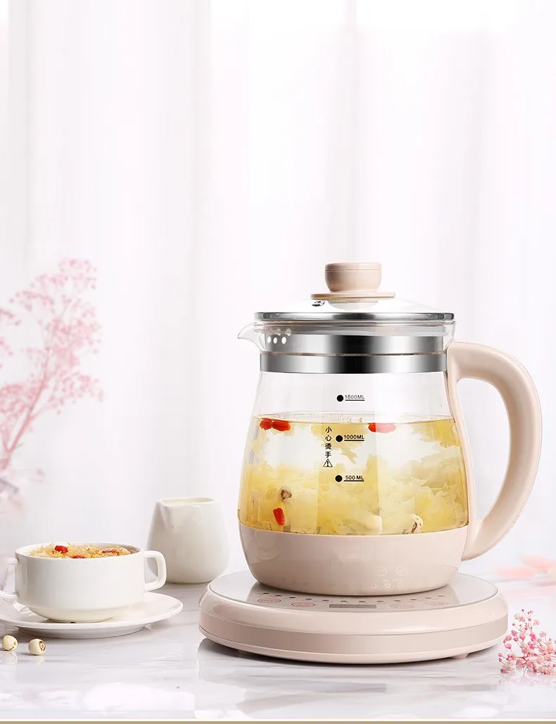 220V 1600ML Бытовая Стекло Электрический чайник мини сохранения здоровья горшок