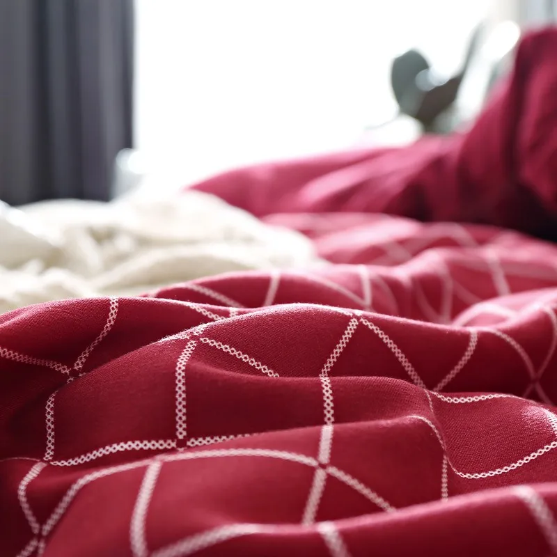 

100% Cotton Bed Sheet Four-Piece Large 220x240Cm Bedding Set Duvet Cove Twin Size Bedding Bedspread On The Bed Double Bed