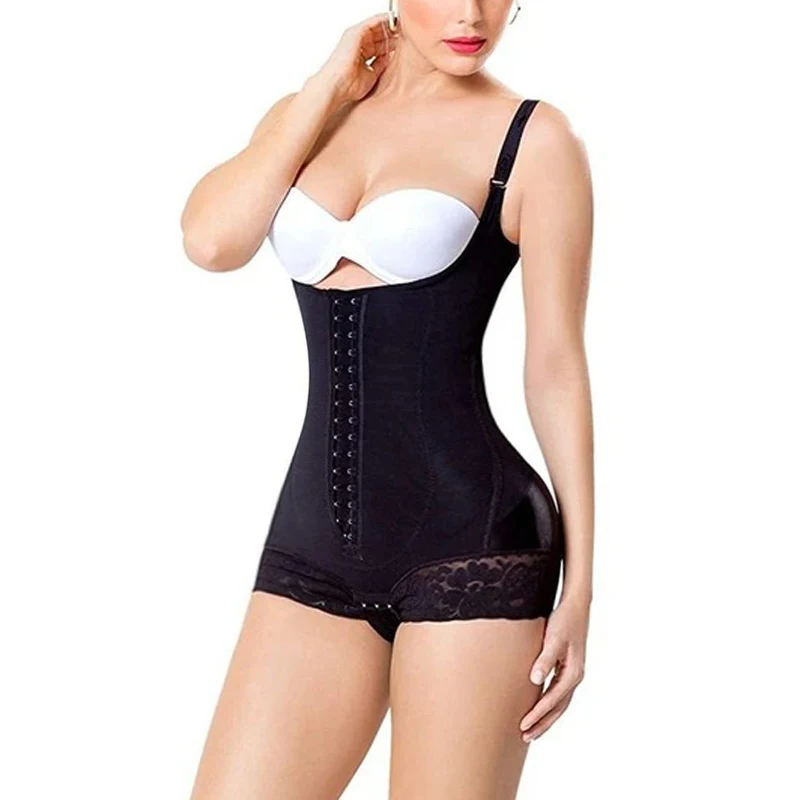 

High Compression Lace Sexy Body Shapewear Sculpting Hipster Girdle Abdomen Level Double Pressure Fabric Enhancement Bodysuit